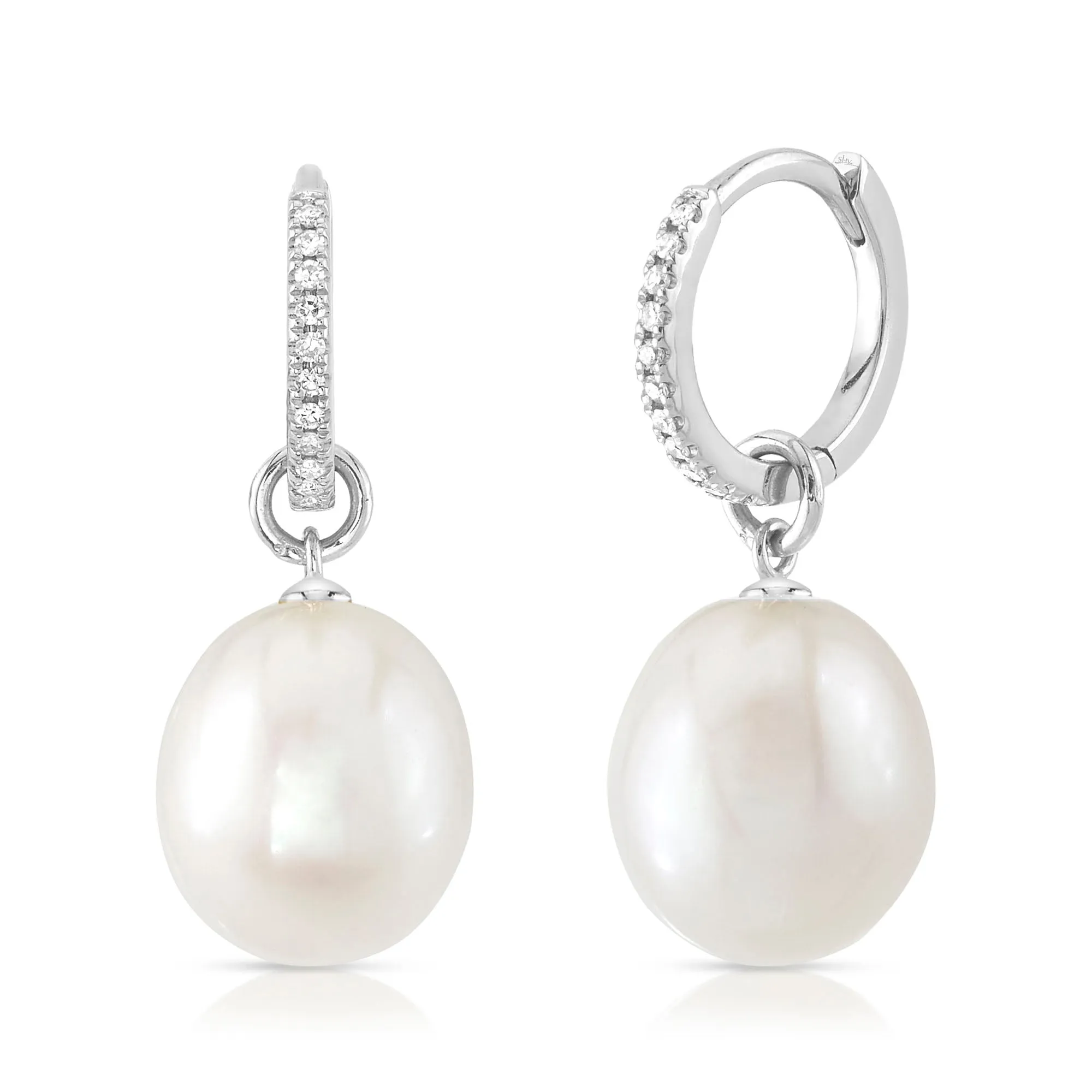 Pearl Huggie Drops