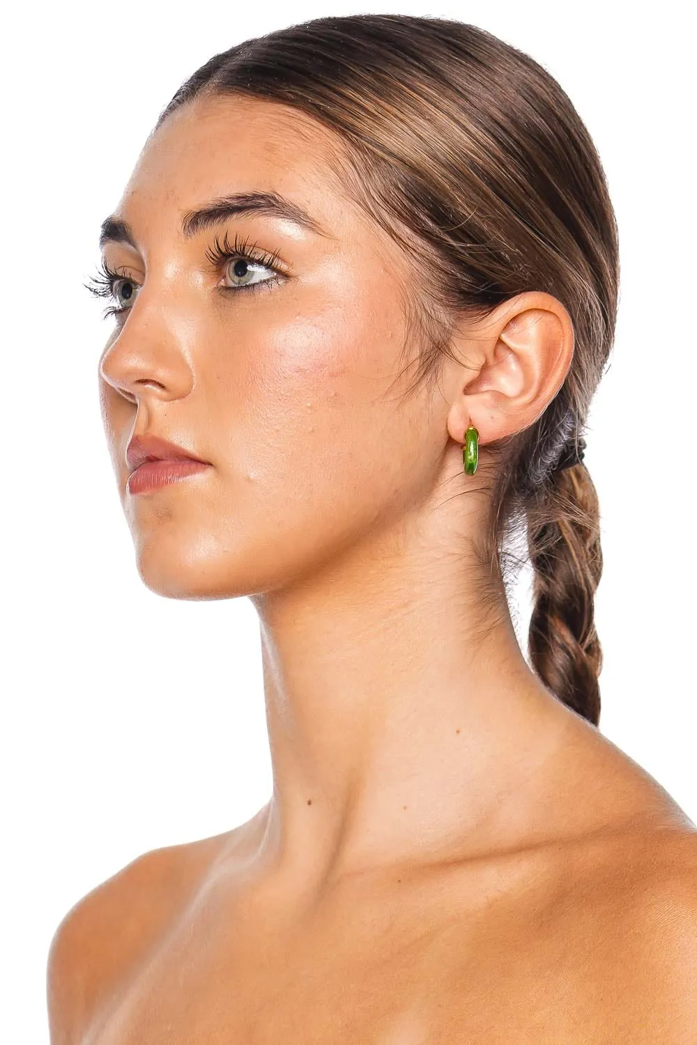 Petit Swell Green Hoop Earrings