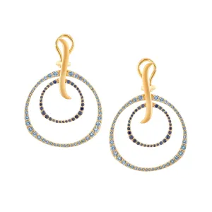 Petite Ombre Blue Sapphire Double Hoop Earrings