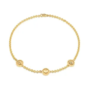 Pharos Three Charm Necklace Yellow Gold & White Diamond