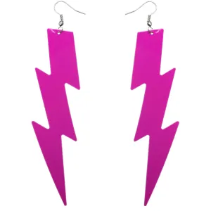 Pink Long Thunder Lightning Earrings