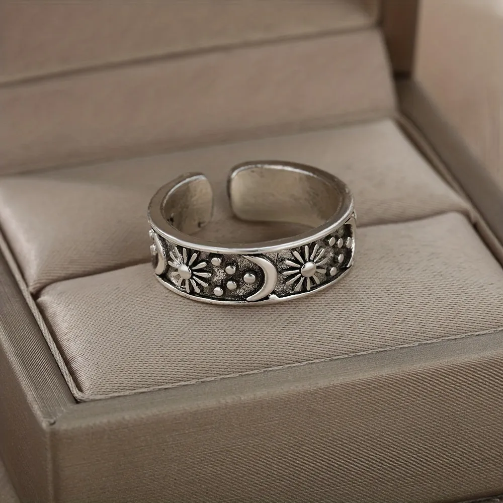 Platinum Retro Style Adjustable Ring for Men