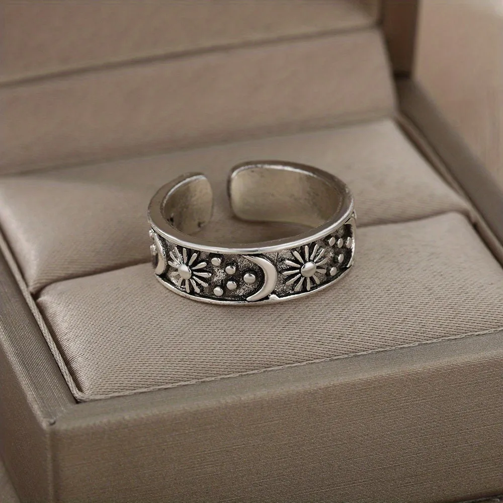 Platinum Retro Style Adjustable Ring for Men