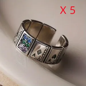 Poker Card Straight Flush Ring Retro Hip Hop Men's & Women's Rings