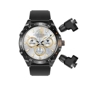 Porodo Hype Smartwatch With Earbuds - 400mAh / Black