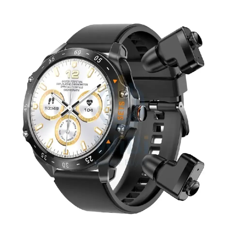 Porodo Hype Smartwatch With Earbuds - 400mAh / Black