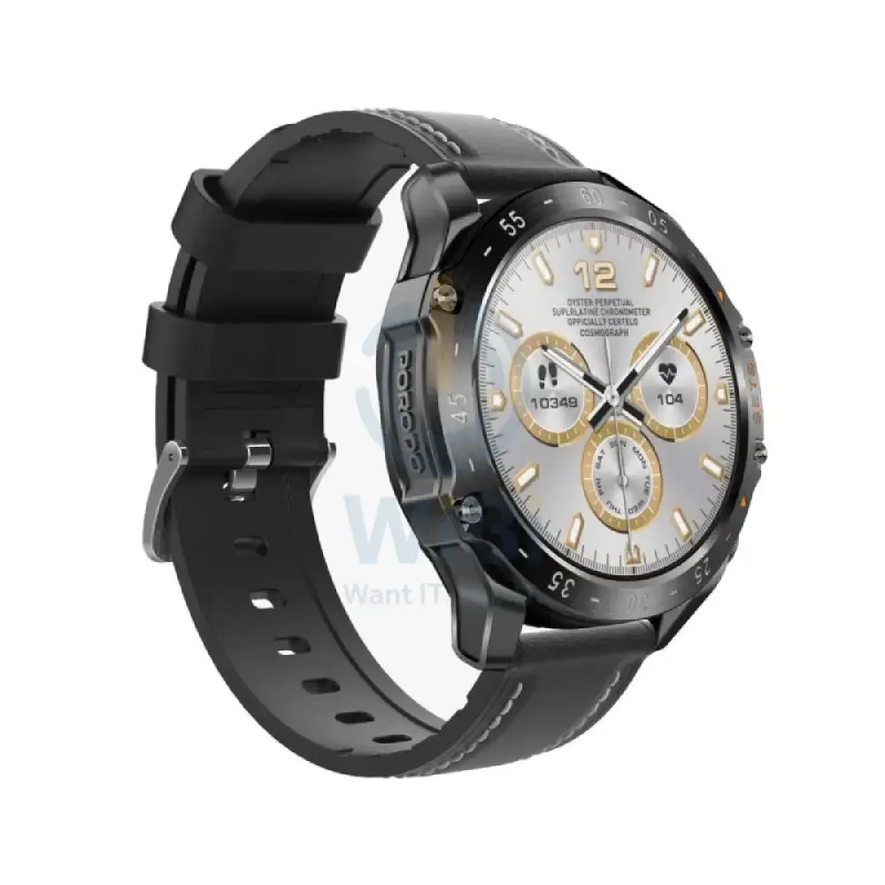 Porodo Hype Smartwatch With Earbuds - 400mAh / Black