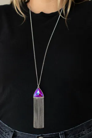 Proudly Prismatic - Pink - UV Triangular Gem Paparazzi Long Necklace