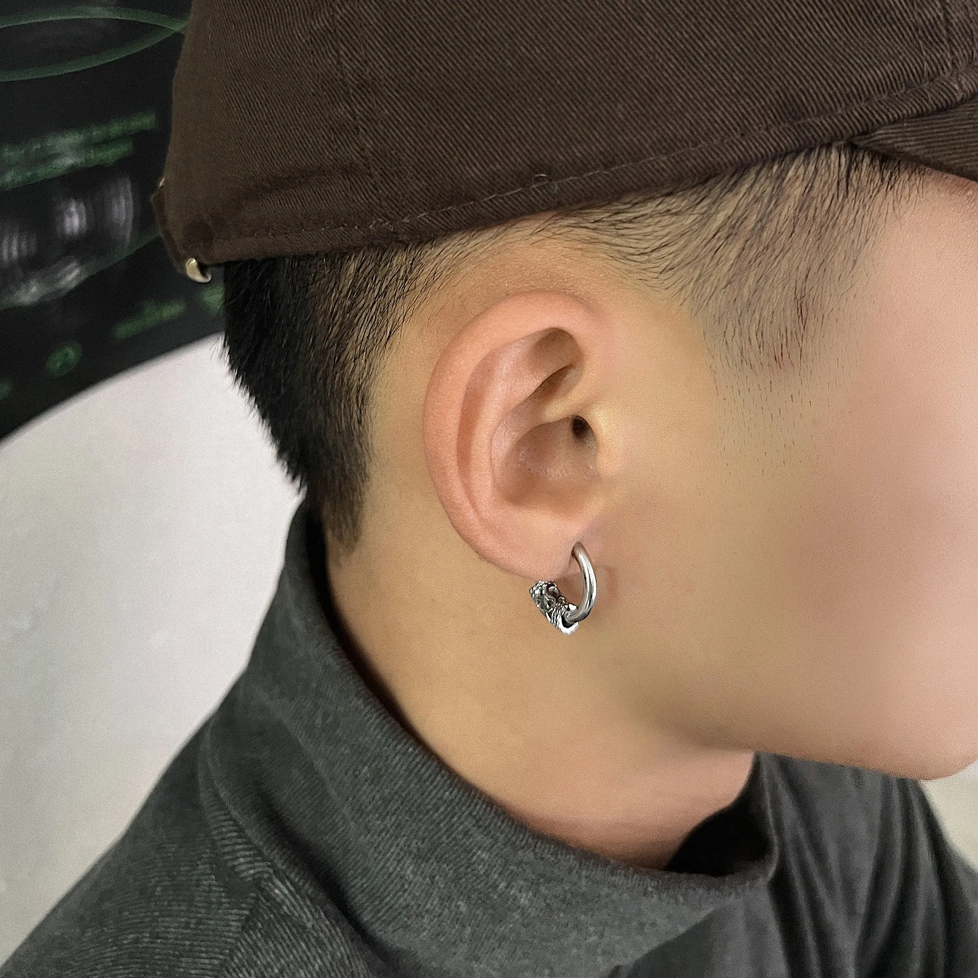 Punk Chunky Hoop Earrings