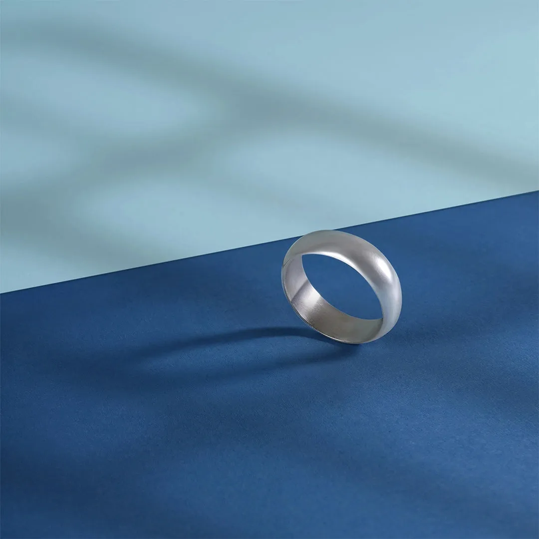 Pure Silver Ring - Retro Rim Plain Model