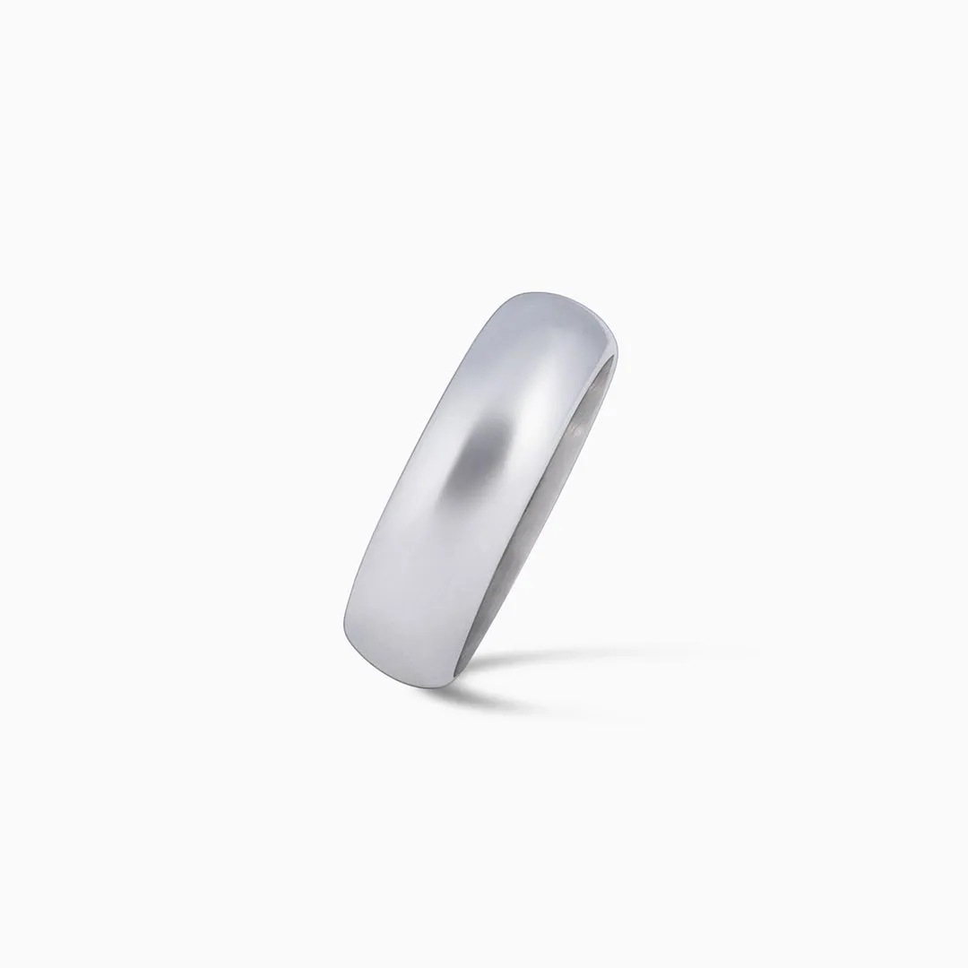 Pure Silver Ring - Retro Rim Plain Model