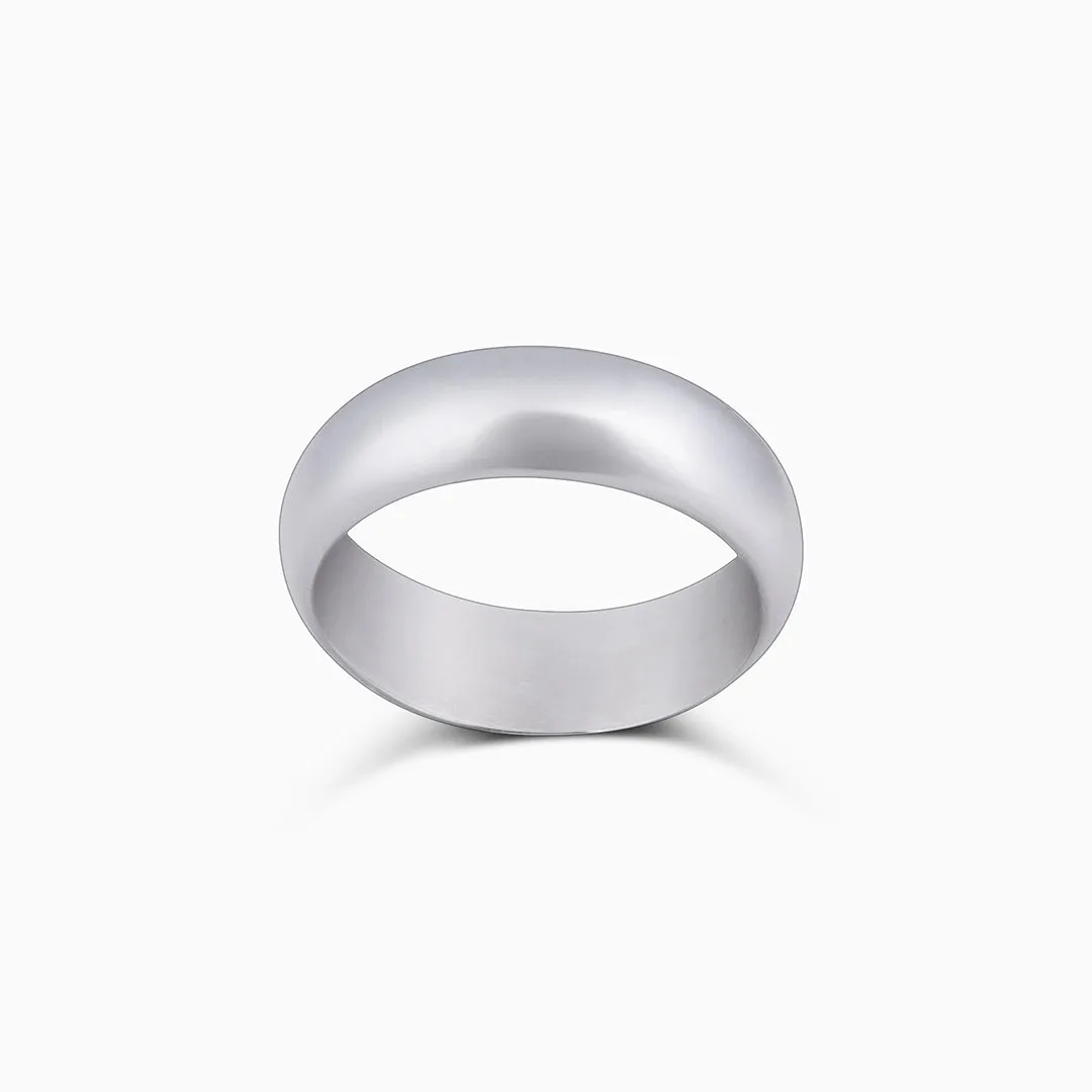 Pure Silver Ring - Retro Rim Plain Model