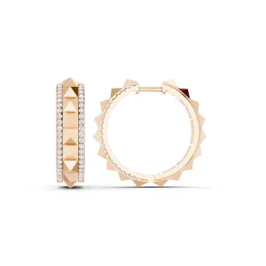 Pyramid Spiked Diamond Hoops