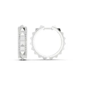 Pyramid Spiked Diamond Hoops