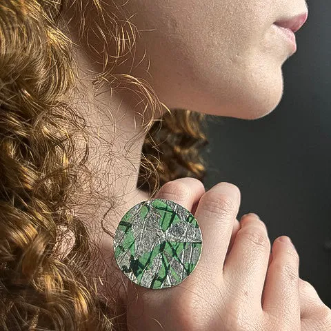 Ró Cocktail Ring - Silver/Jade