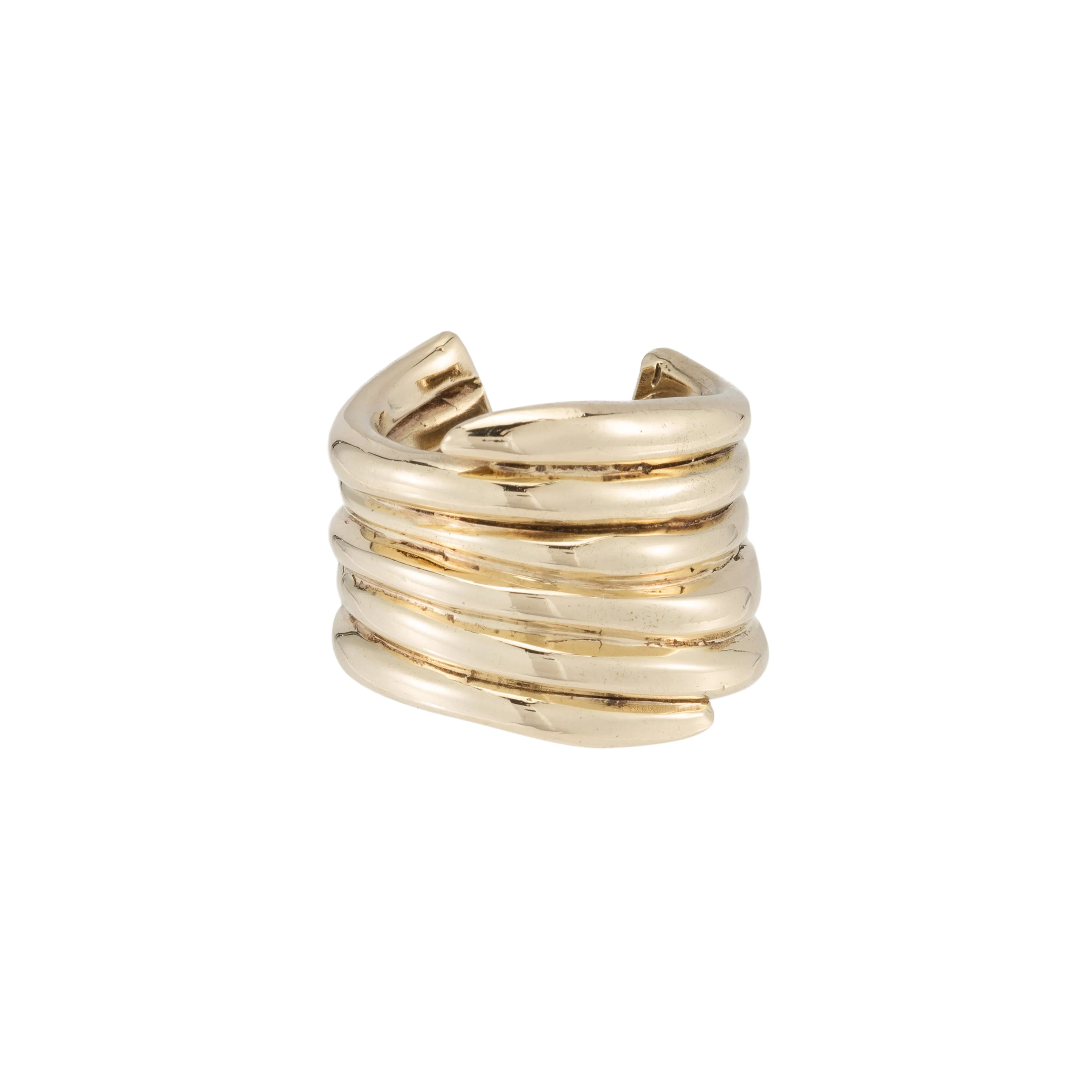 Raw Chunky Snake Ring - 14K Gold Plated