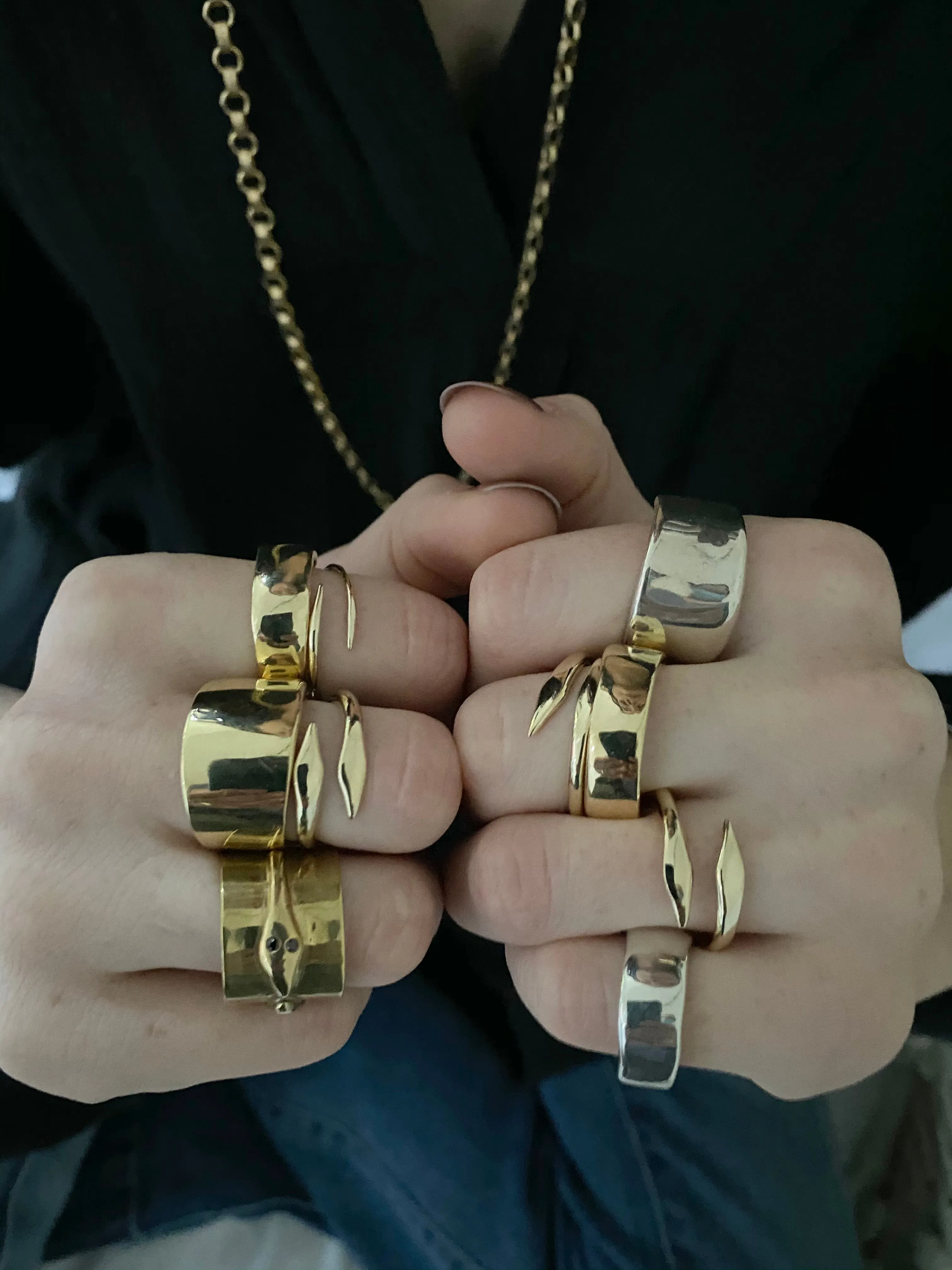 Raw Cuff Ring - 14K Gold Plated