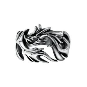 Real Silver Hollow Dragon Ring Sterling Silver Thai Silver Retro Dragon Trendy Ring Jewelry