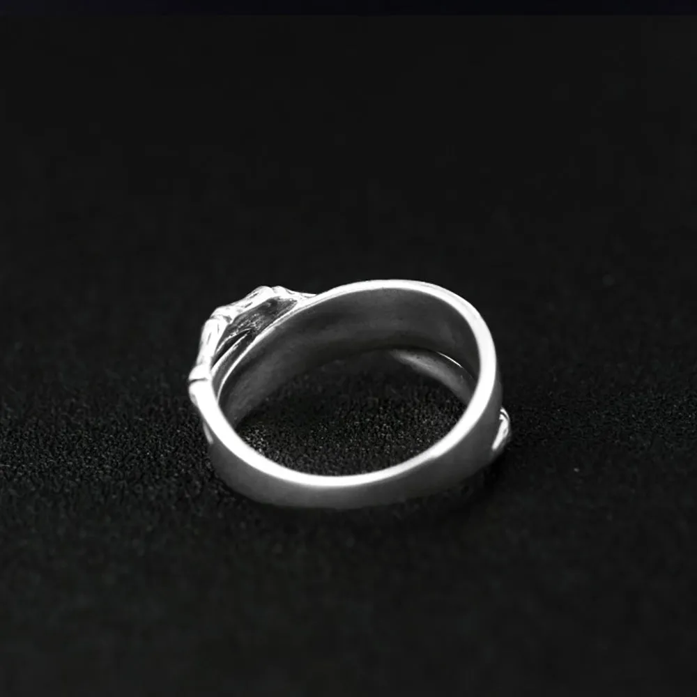 Real Solid 925 Sterling Silver Rings Bamboo Joint Cubic Zirconia Punk Jewelry Size 6-9