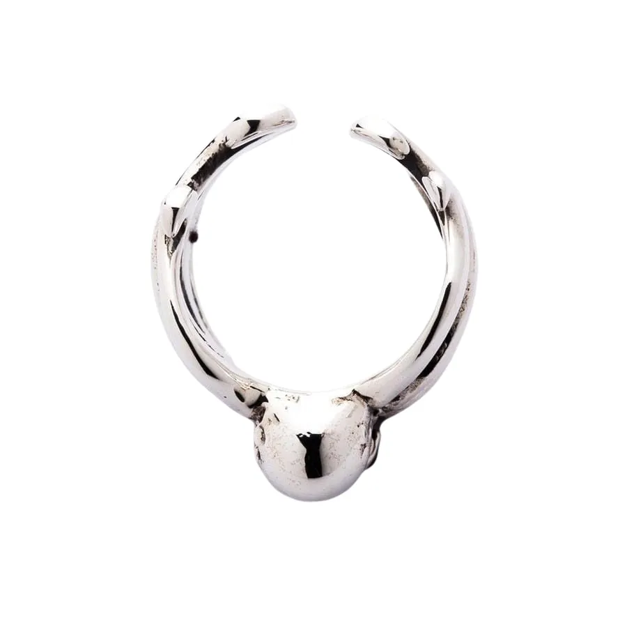 Red Eyes Sterling Silver Octopus Ring
