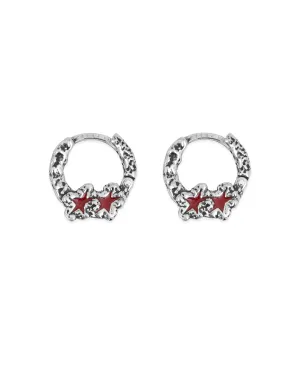 Red Melted Stars Earrings
