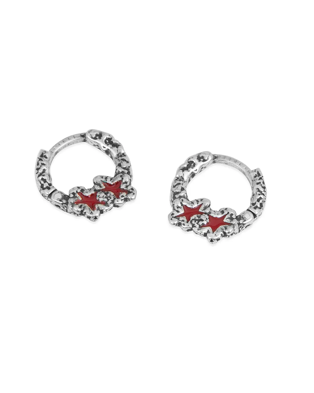 Red Melted Stars Earrings