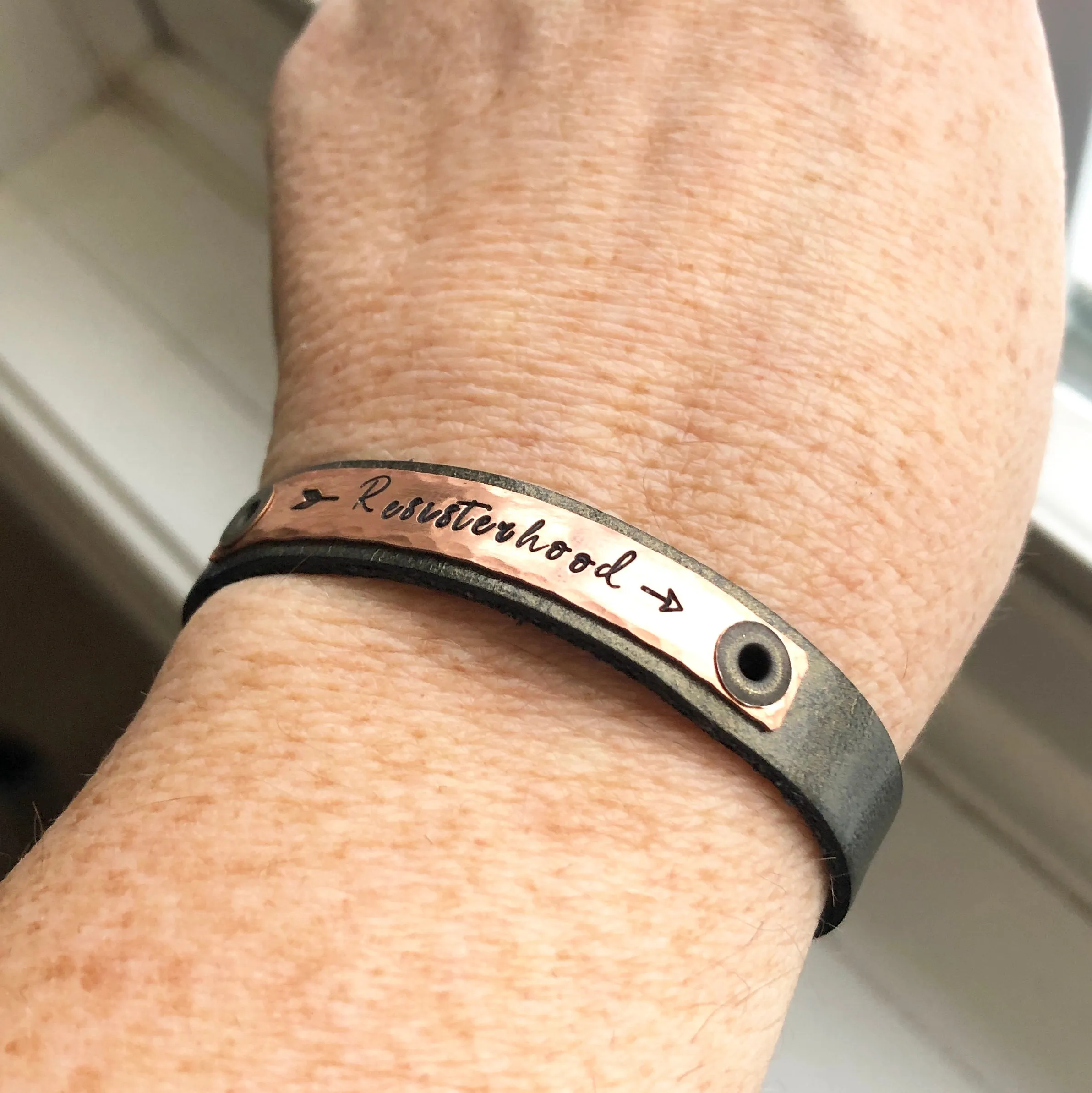 Resisterhood Metallic Leather Skinny Bracelets, Jen Hatmaker Collection, Hope Swag, 4 colors