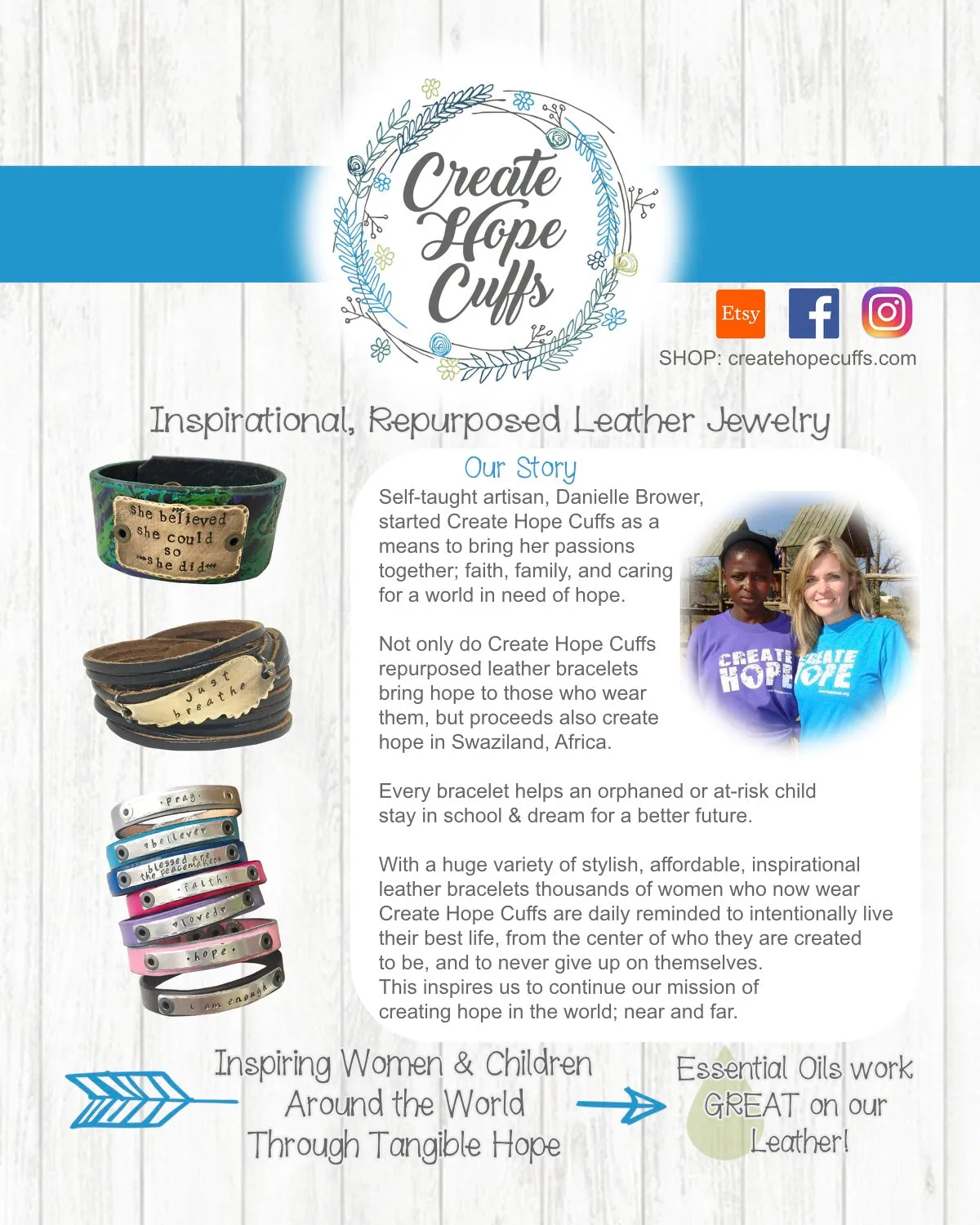Resisterhood Metallic Leather Skinny Bracelets, Jen Hatmaker Collection, Hope Swag, 4 colors