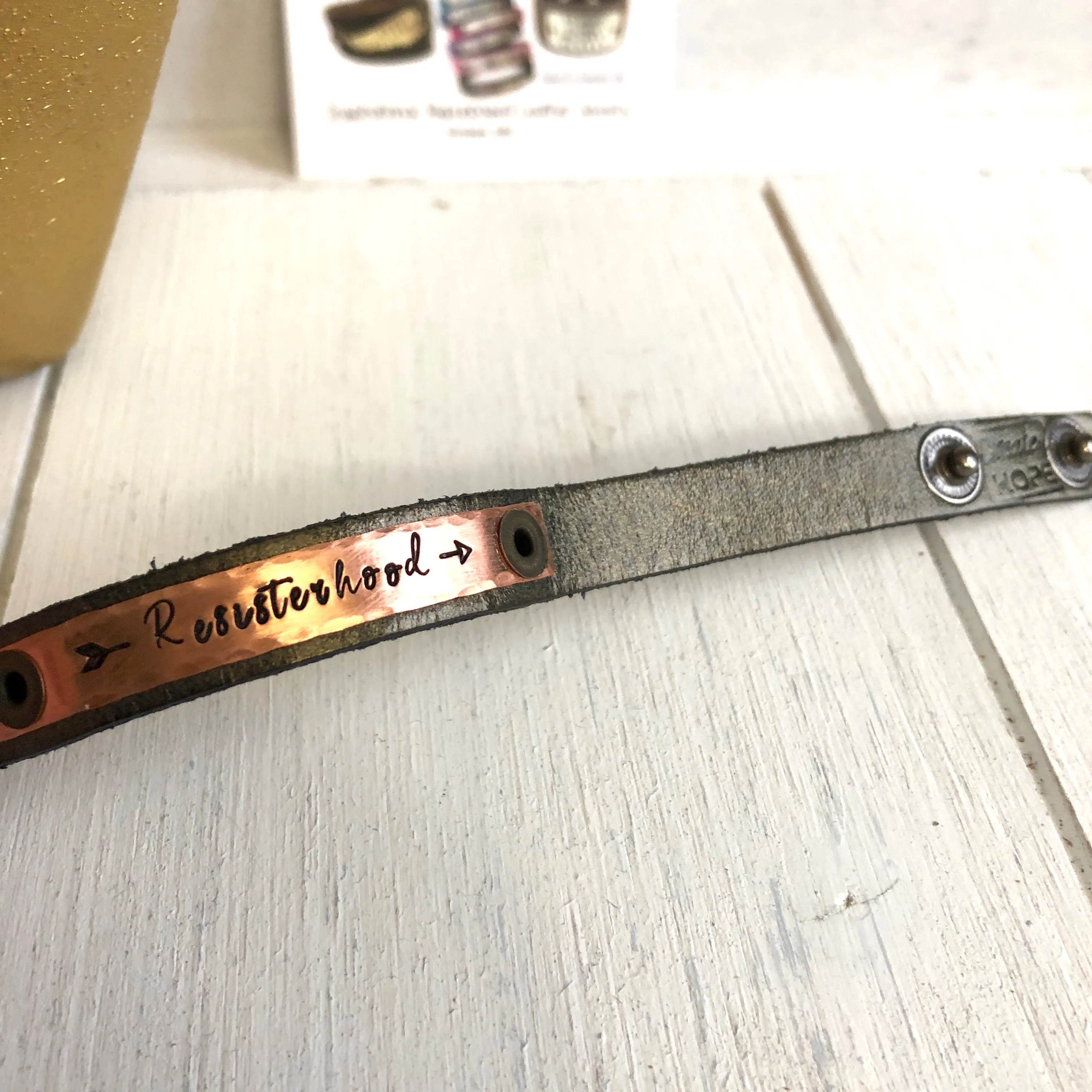 Resisterhood Metallic Leather Skinny Bracelets, Jen Hatmaker Collection, Hope Swag, 4 colors