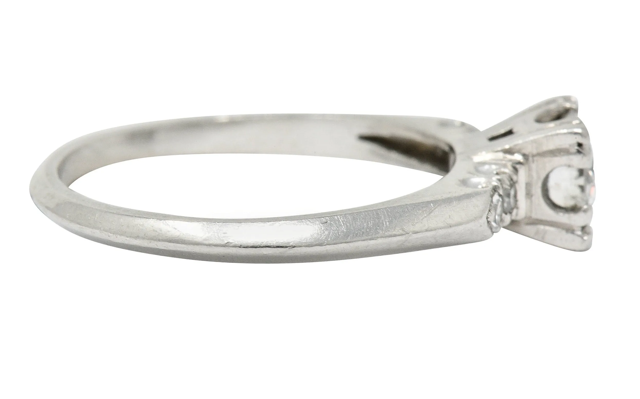 Retro 0.64 CTW Diamond Platinum Five Stone Engagement Ring