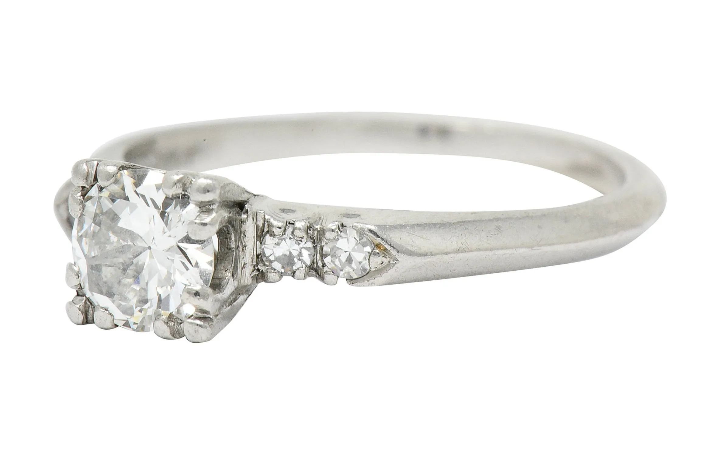 Retro 0.64 CTW Diamond Platinum Five Stone Engagement Ring
