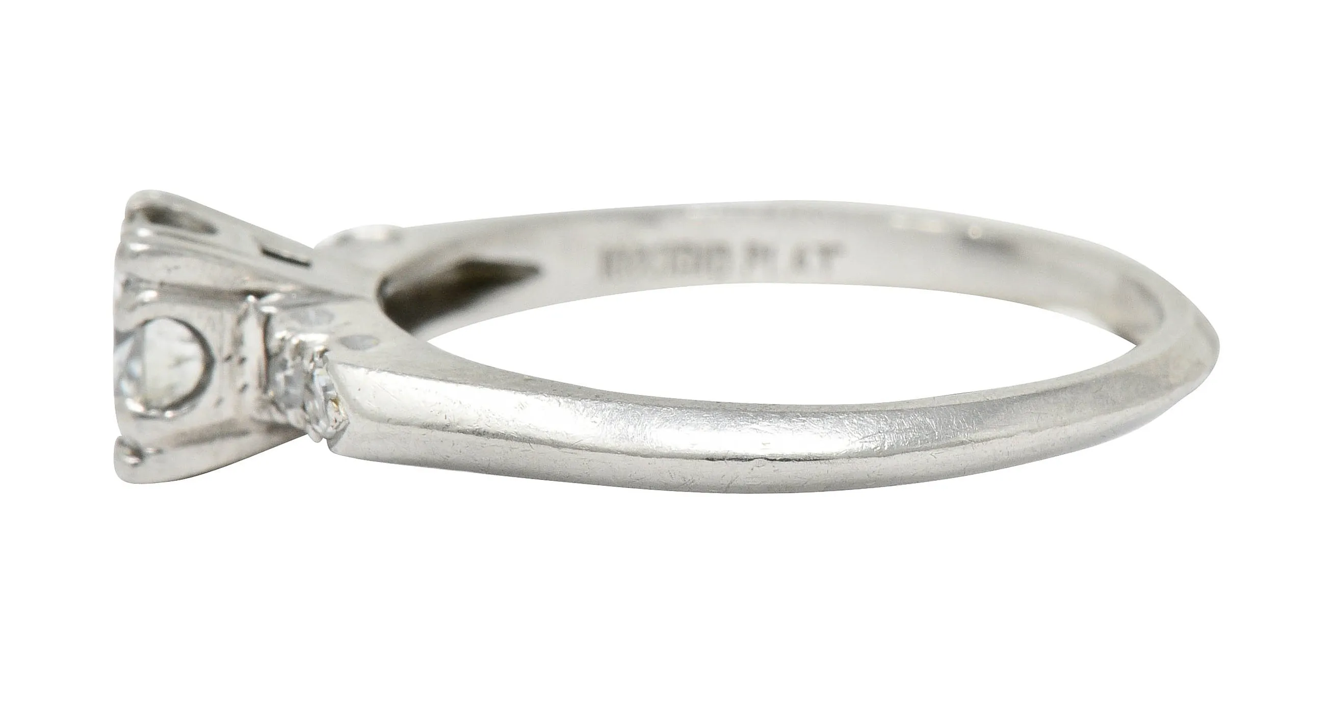 Retro 0.64 CTW Diamond Platinum Five Stone Engagement Ring
