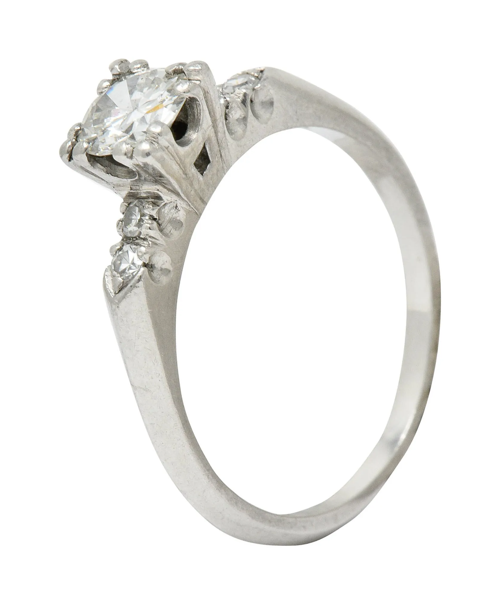 Retro 0.64 CTW Diamond Platinum Five Stone Engagement Ring