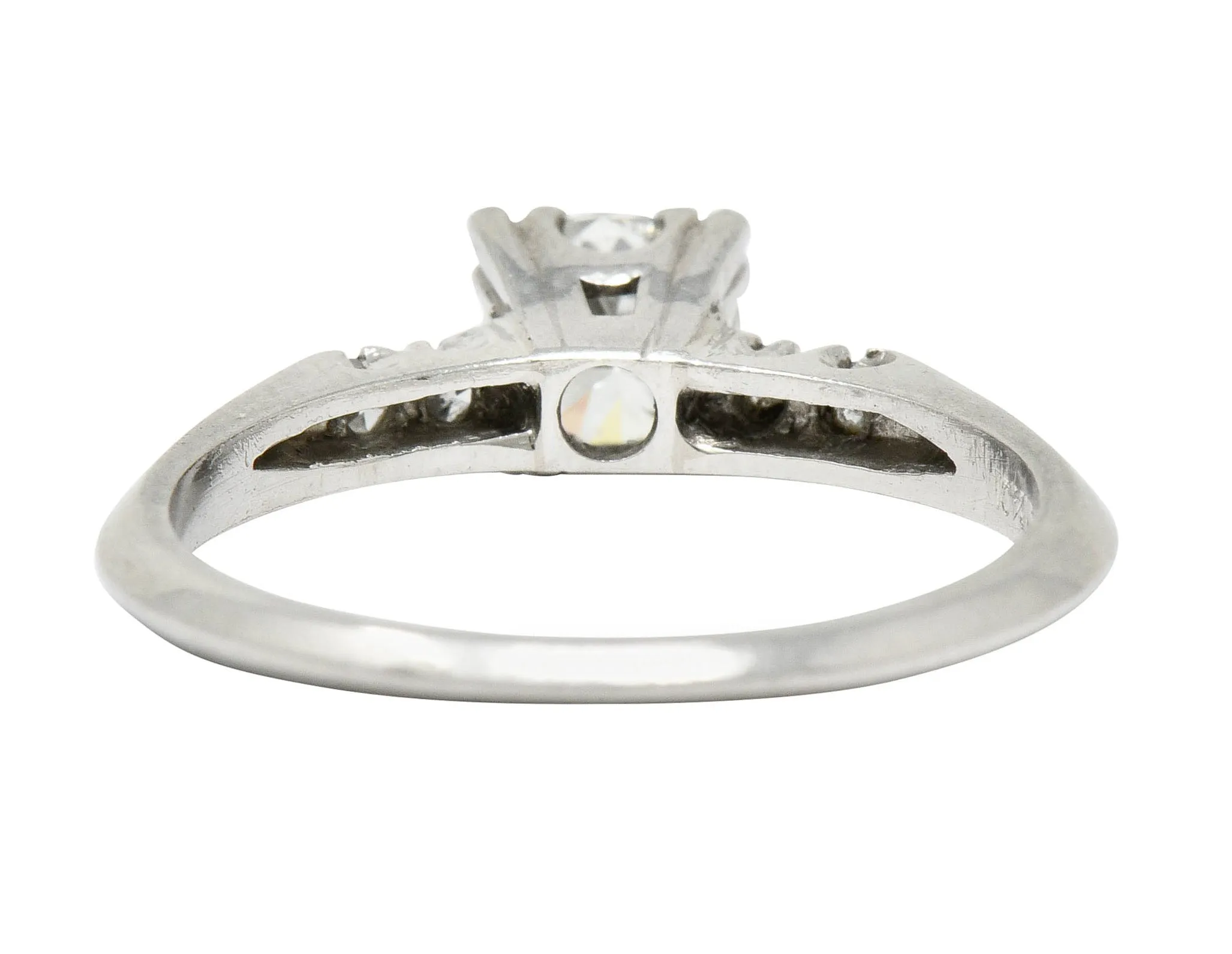Retro 0.64 CTW Diamond Platinum Five Stone Engagement Ring