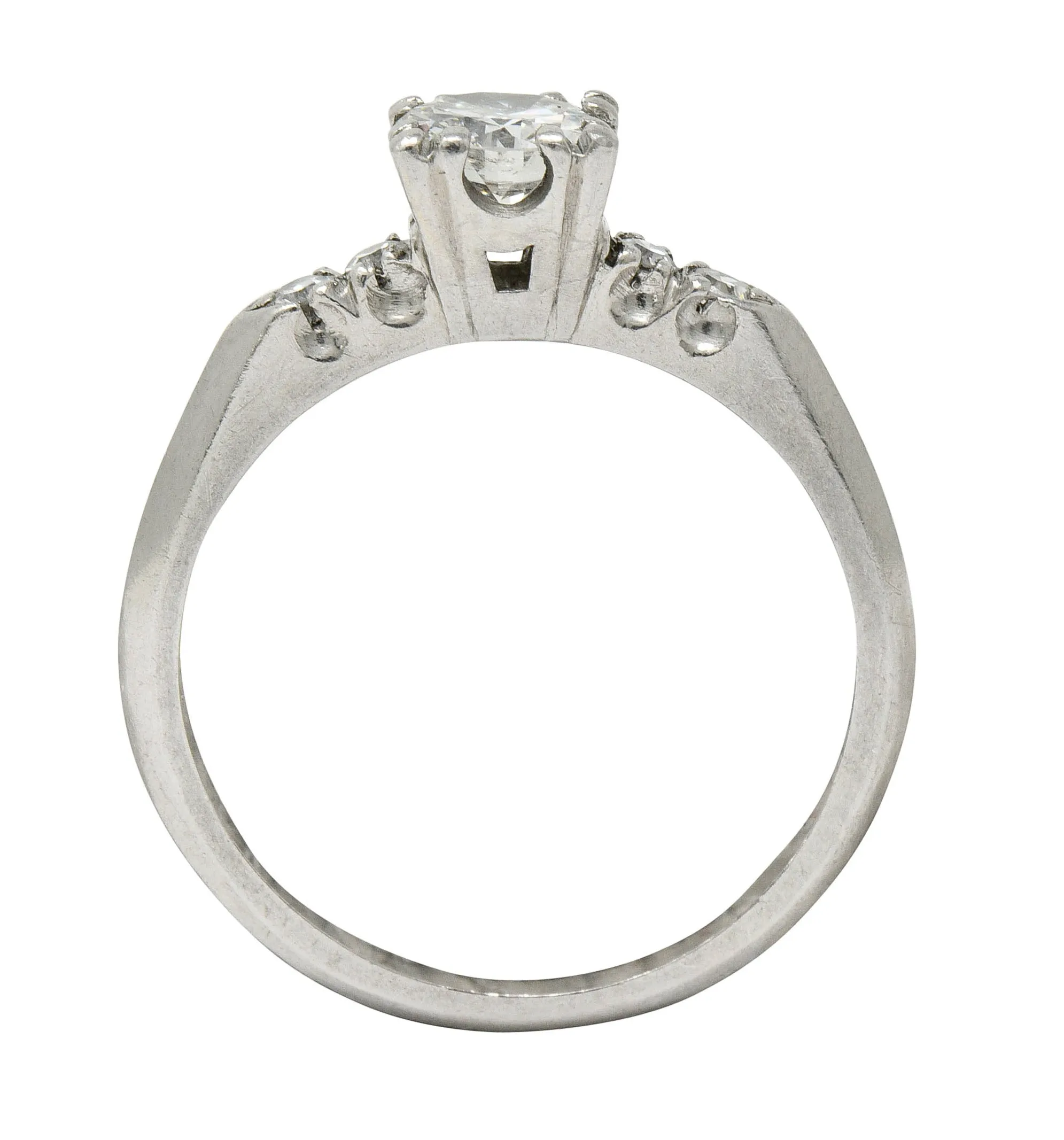 Retro 0.64 CTW Diamond Platinum Five Stone Engagement Ring