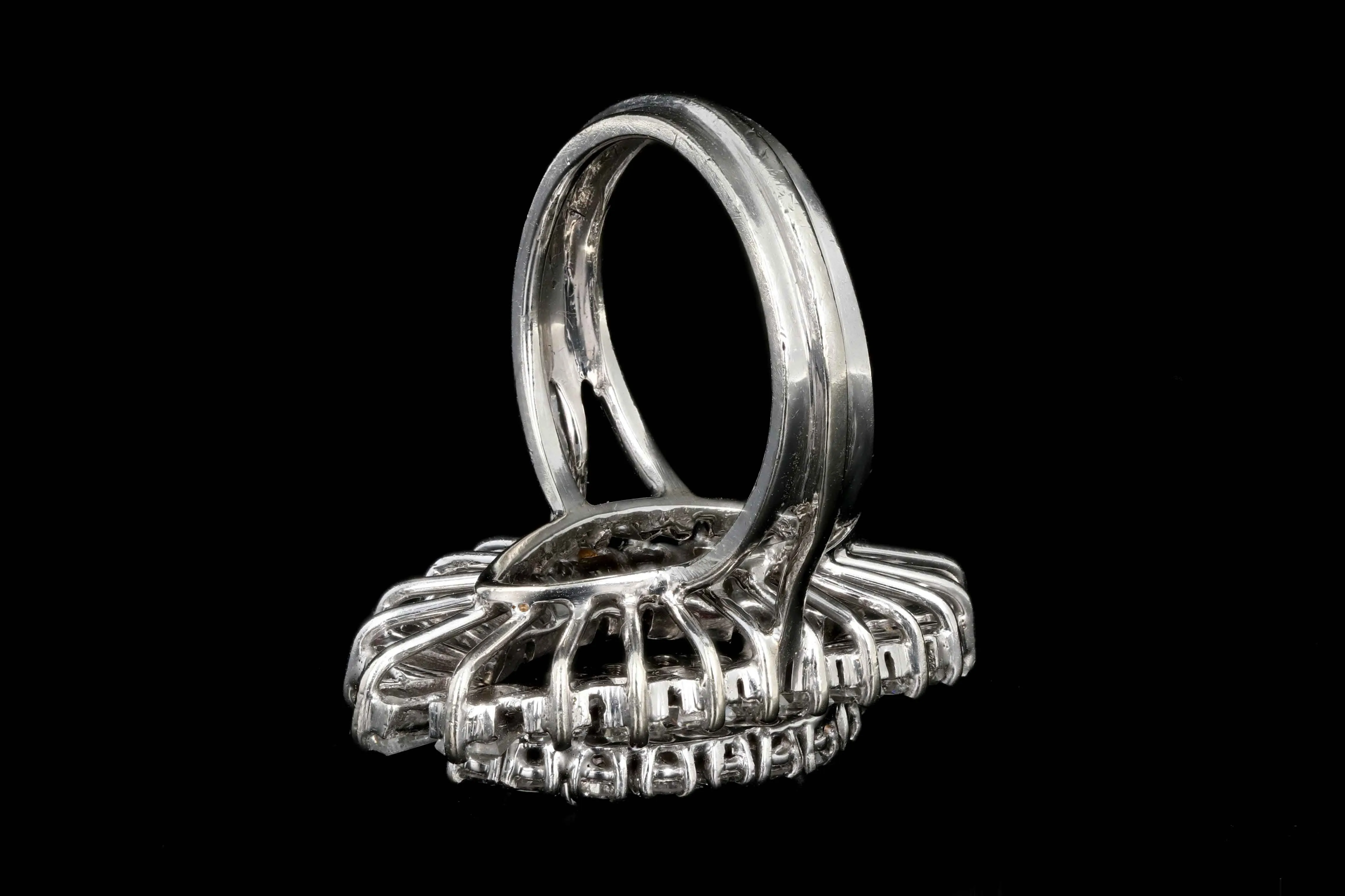 Retro 14K White Gold 2 Carat Natural Thai Ruby Ring W/ AGL Certification