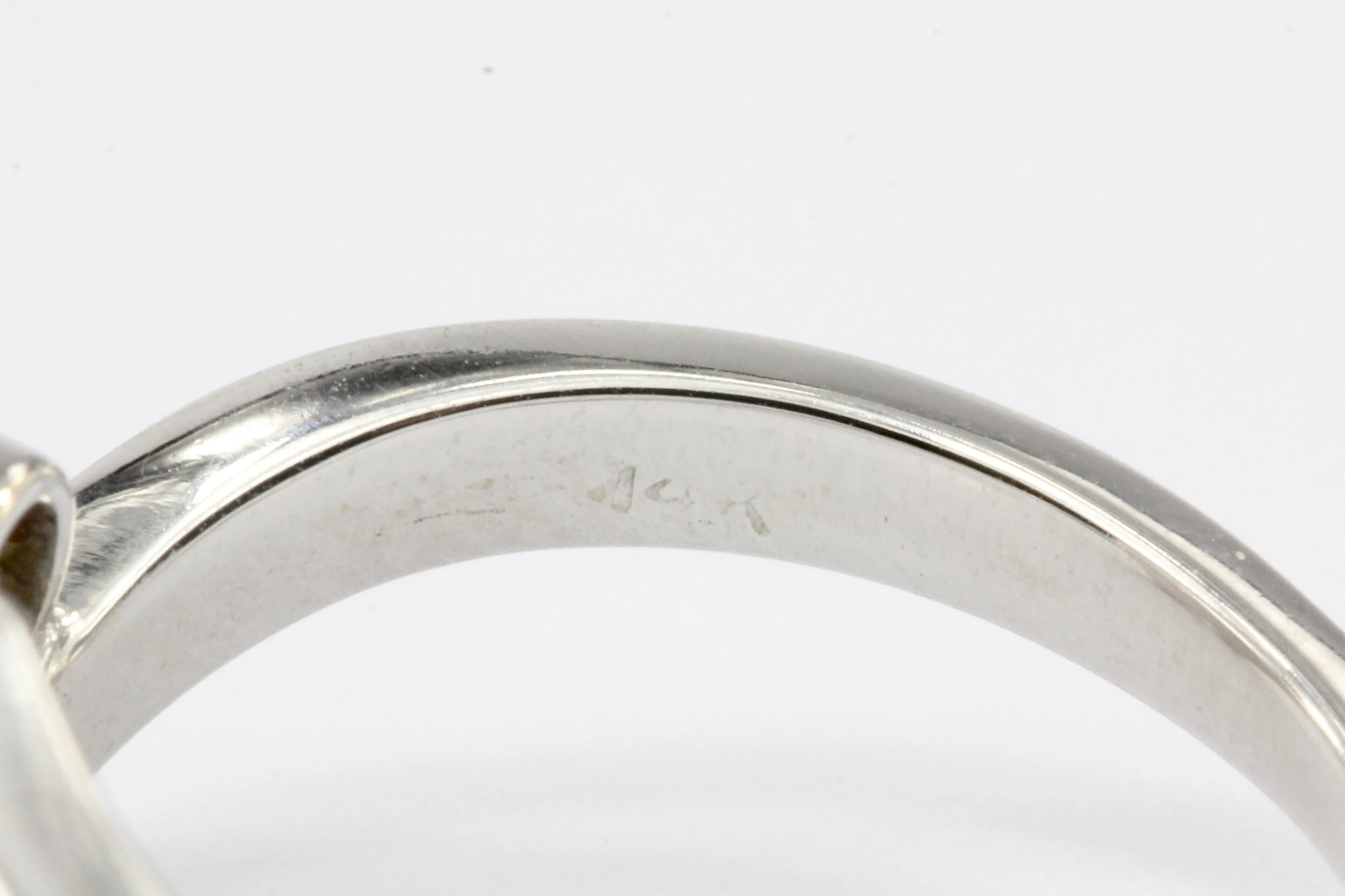 Retro 14K White Gold Asymmetrical Diamond Band Ring Size 6.75