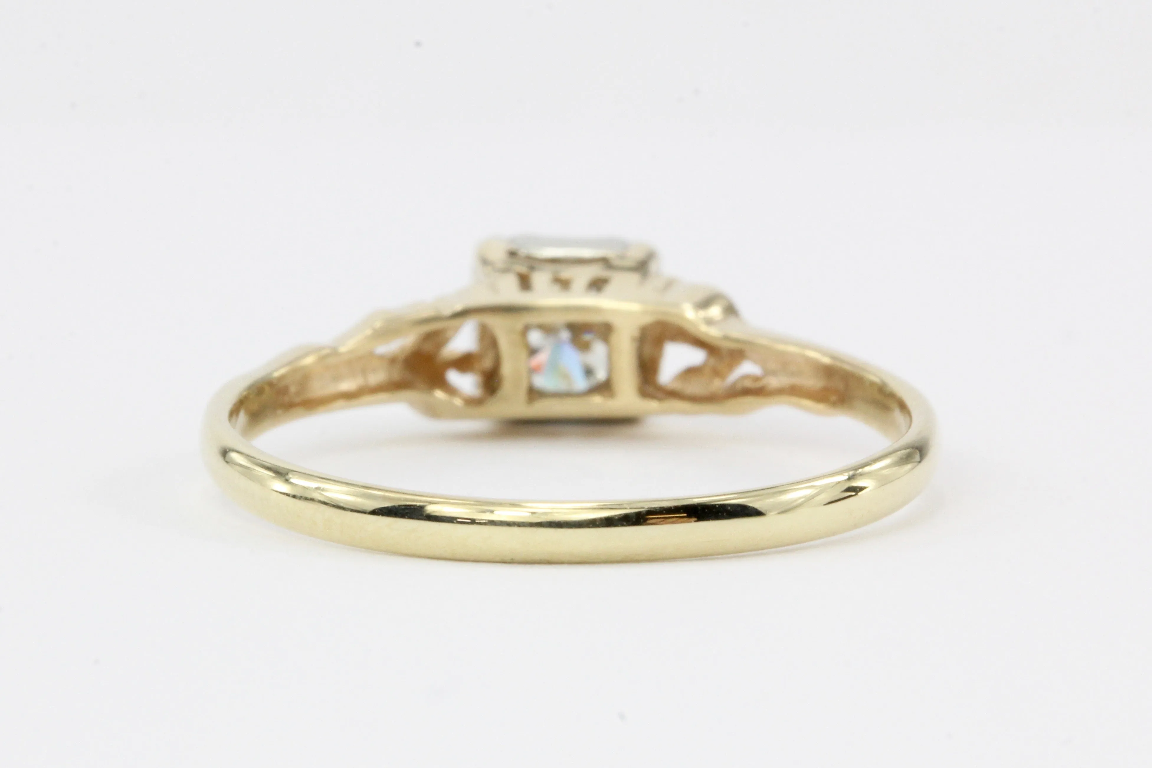 Retro 14K Yellow Gold .35 CT Diamond Engagement Ring
