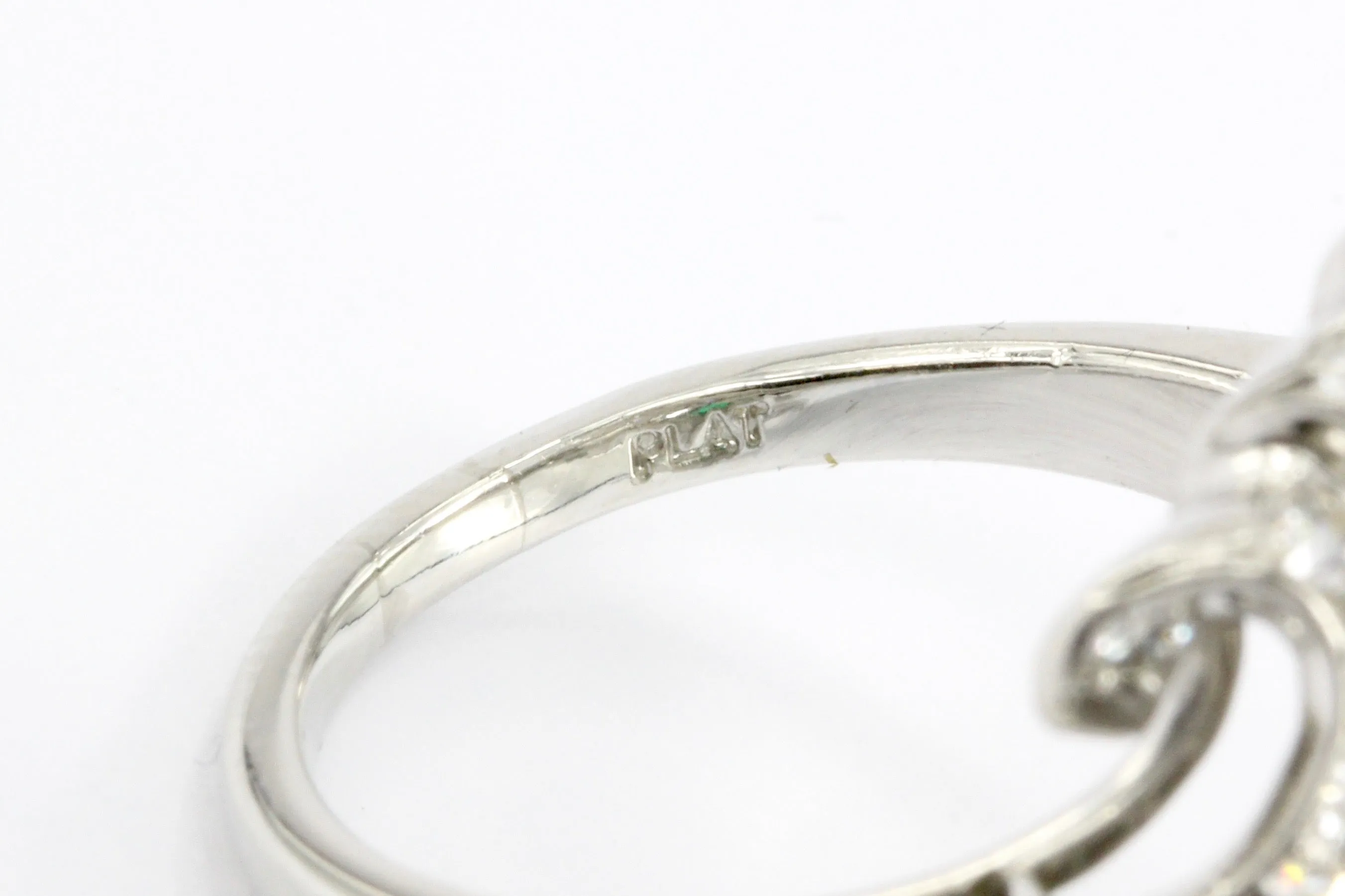 Retro Art Deco Platinum Diamond Emerald Cluster Ring C.1930's