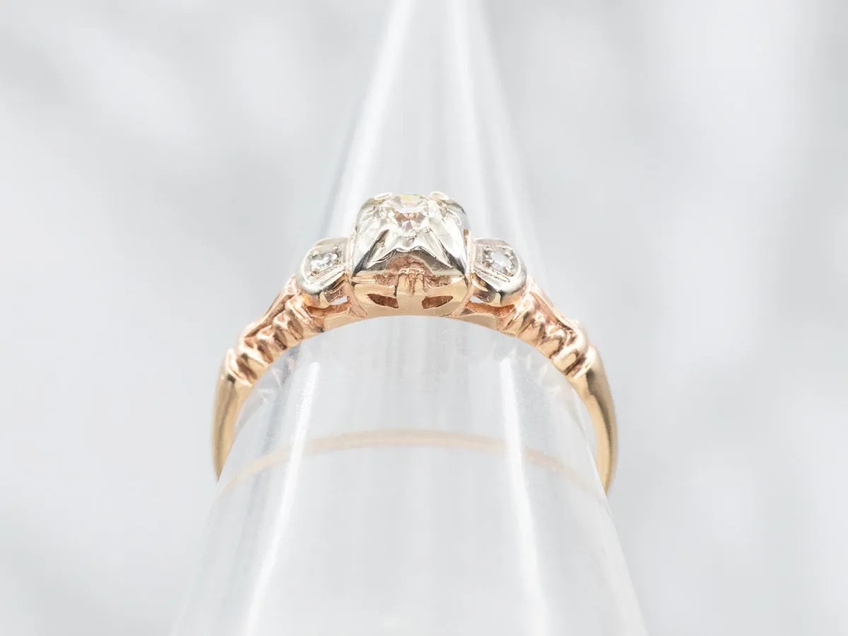 Retro Diamond Engagement Ring