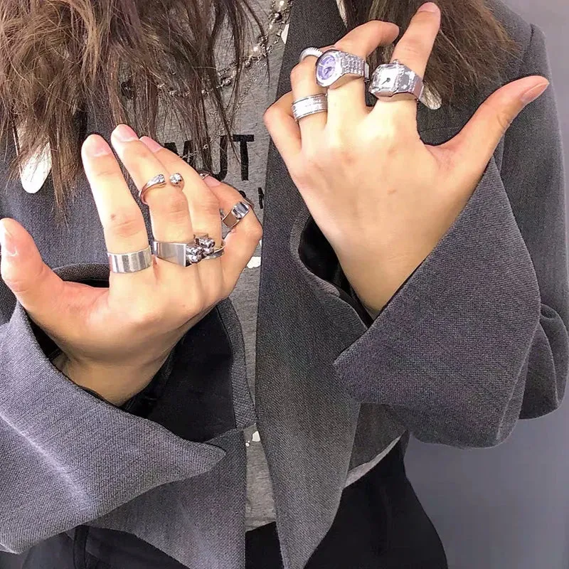 Retro Elastic Stretchy Quartz Watch Rings