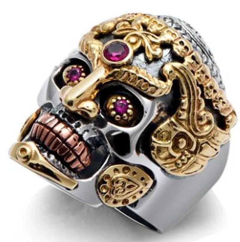 Retro Gothic Skull Ring Rock Locomotive Jewelry