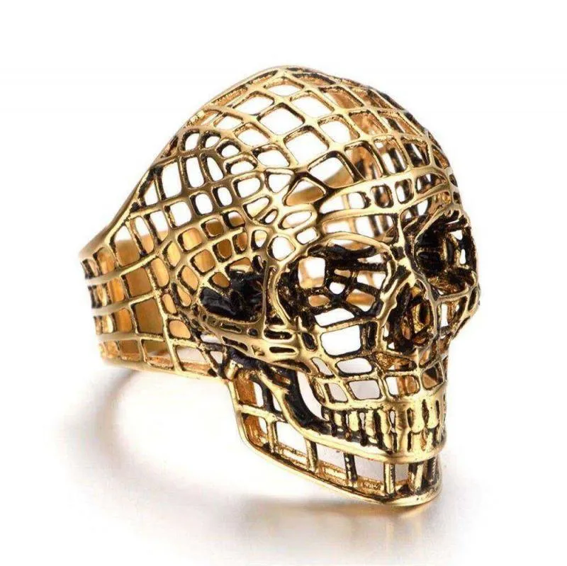 Retro Gothic Skull Ring Rock Locomotive Jewelry