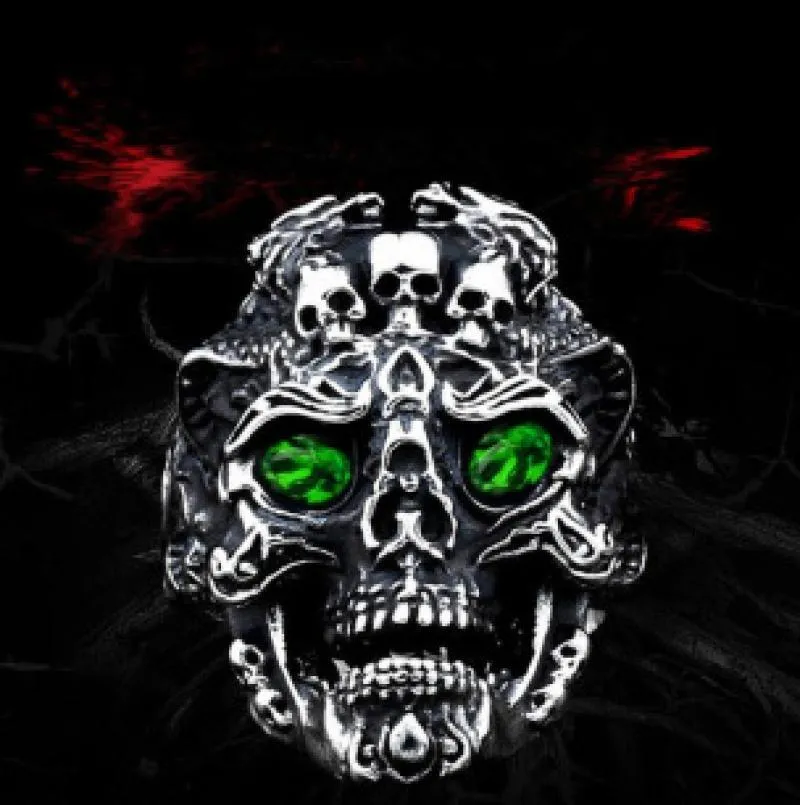 Retro Gothic Skull Ring Rock Locomotive Jewelry
