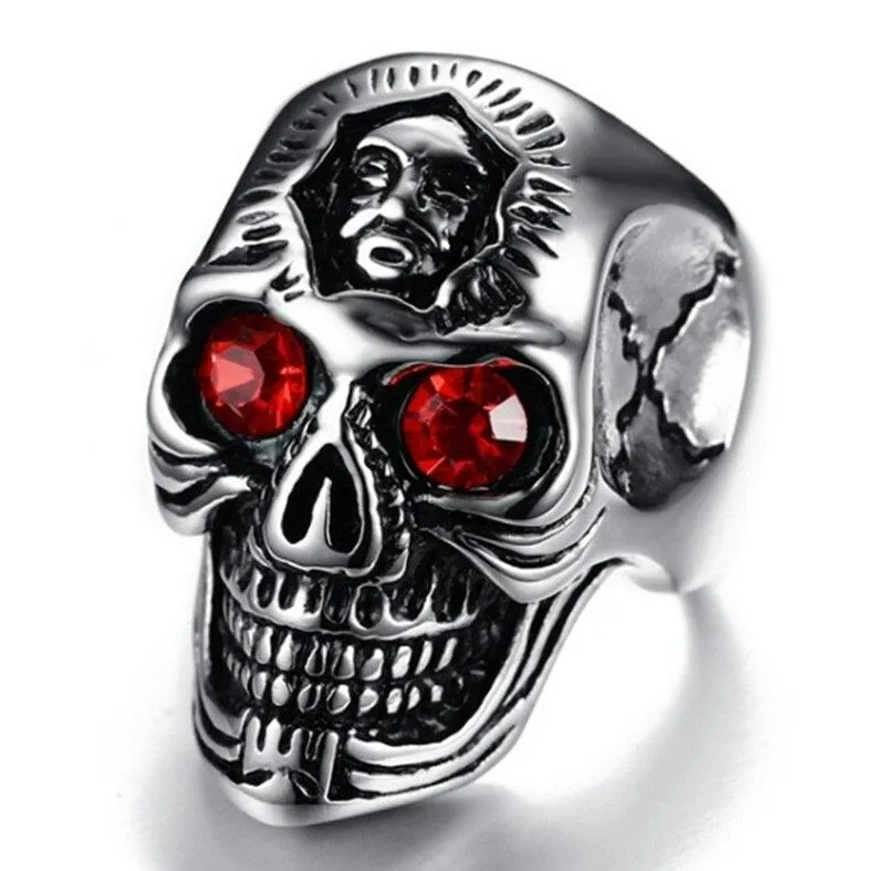 Retro Gothic Skull Ring Rock Locomotive Jewelry