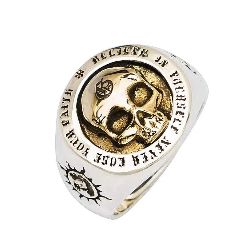 Retro Gothic Skull Ring Rock Locomotive Jewelry