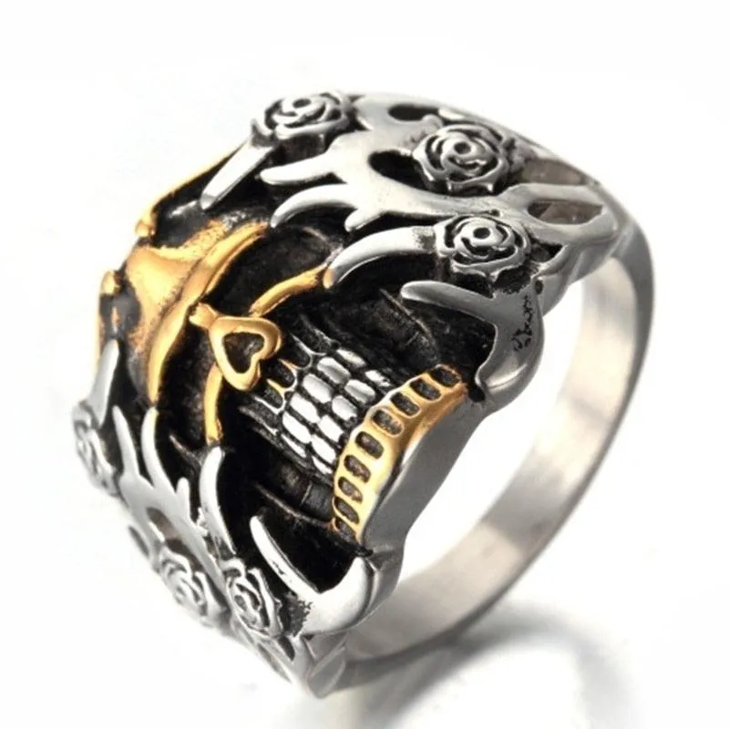 Retro Gothic Skull Ring Rock Locomotive Jewelry