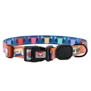 Retro Mixtape Bark Sides Premium Dog Collar
