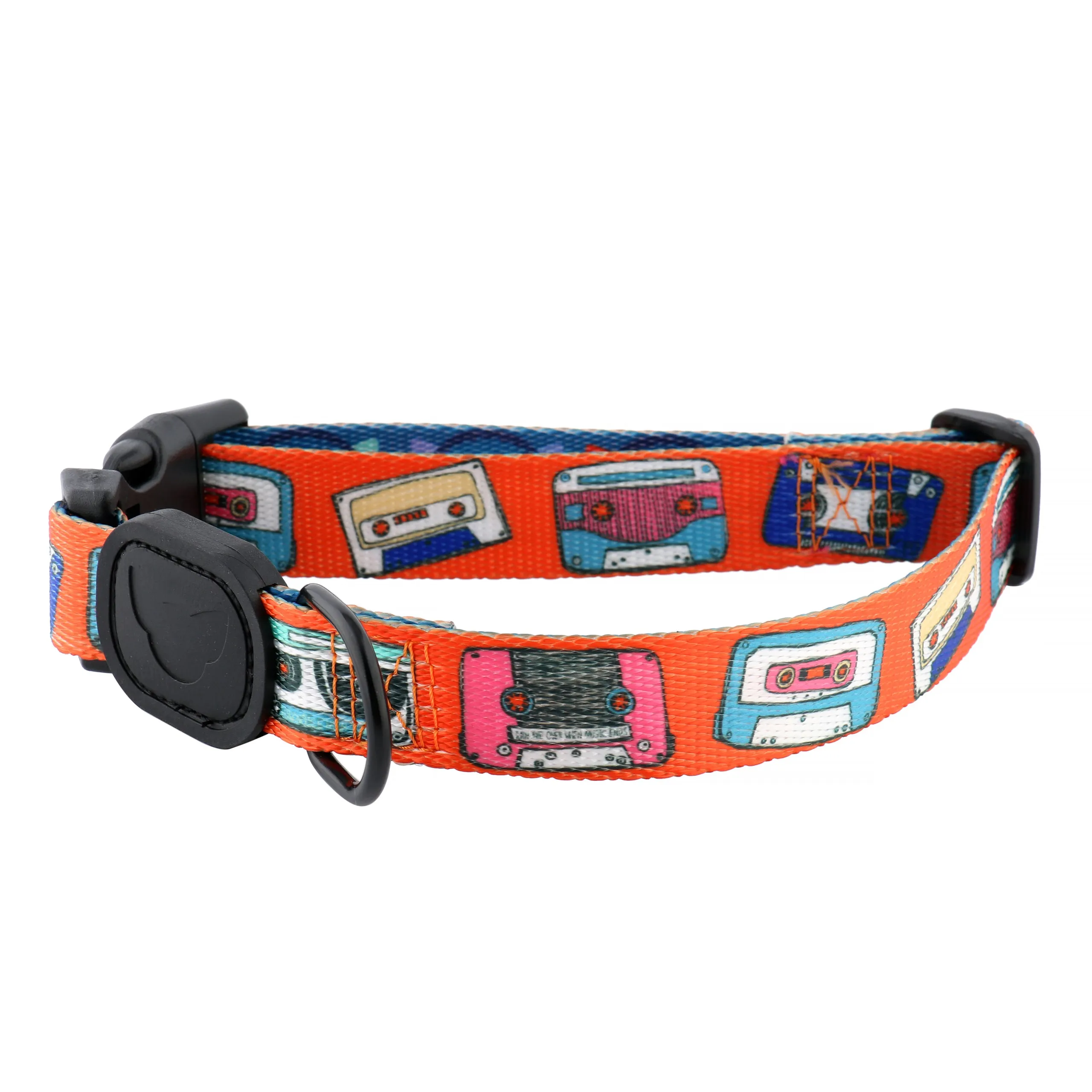 Retro Mixtape Bark Sides Premium Dog Collar