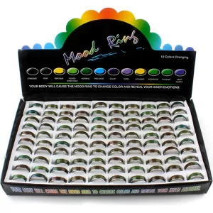 Retro Mood Rings - 6mm / Set of 100 with Display Box